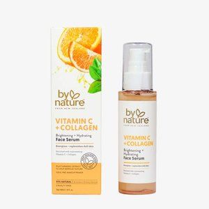BY NATURE FROM ZEALAND VITAMIN C +COLLAGEN BRIGHTENING +HYDRATING FACE SERUM 3oz